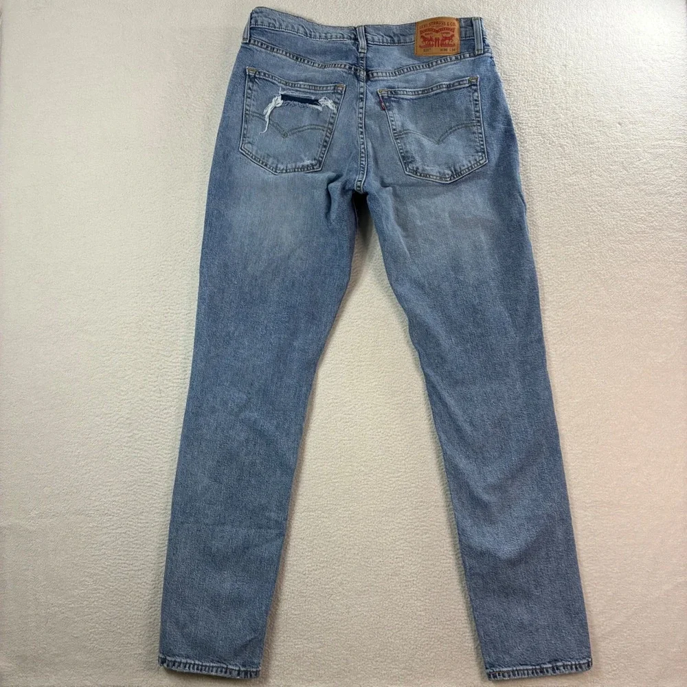 Levi 531 Athletic Slim Jeans Mens 36x34 Blue Distressed Stretch Streetwear Denim - Picture 2 of 7